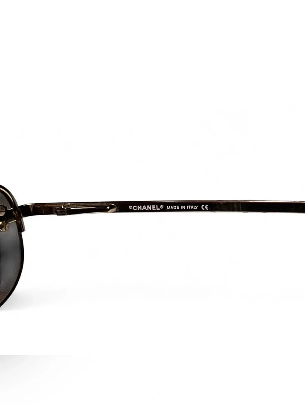 CHANEL Vintage Gold Brown Gradient Oval Sunglasses